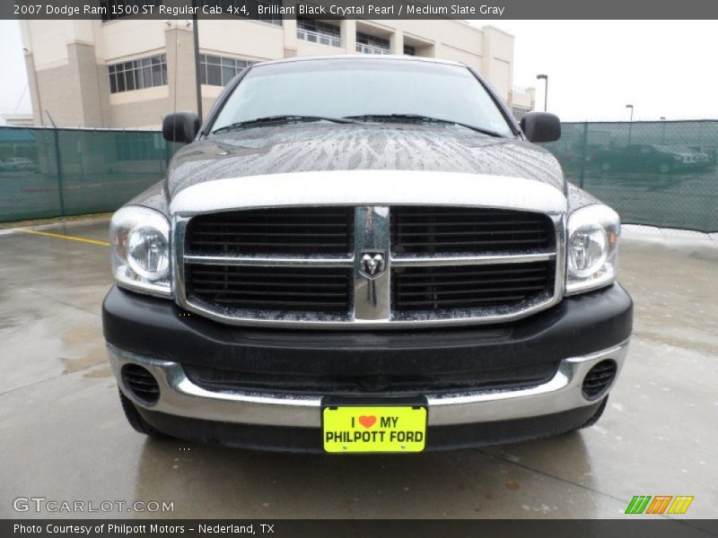 Brilliant Black Crystal Pearl / Medium Slate Gray 2007 Dodge Ram 1500 ST Regular Cab 4x4