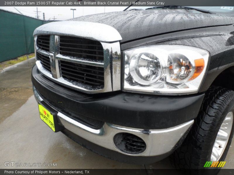 Brilliant Black Crystal Pearl / Medium Slate Gray 2007 Dodge Ram 1500 ST Regular Cab 4x4