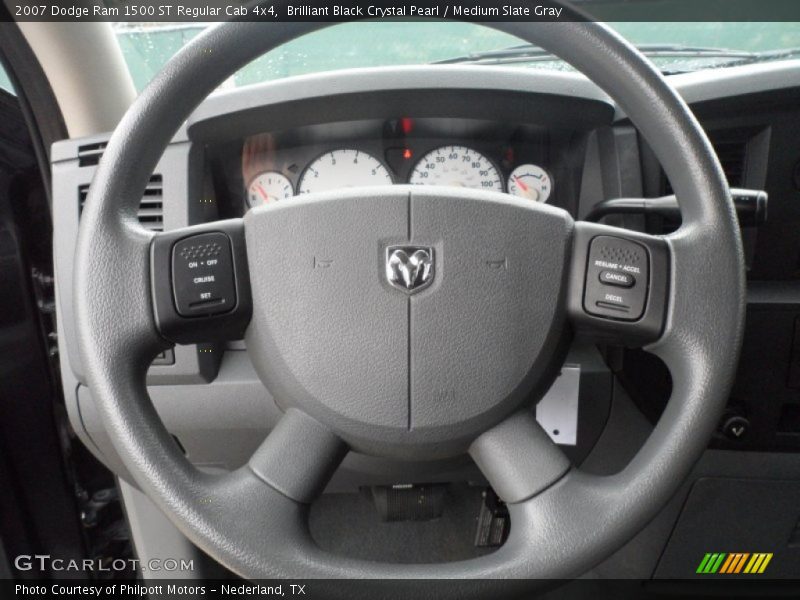 Brilliant Black Crystal Pearl / Medium Slate Gray 2007 Dodge Ram 1500 ST Regular Cab 4x4
