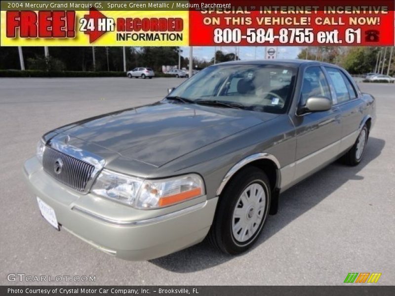 Spruce Green Metallic / Medium Parchment 2004 Mercury Grand Marquis GS