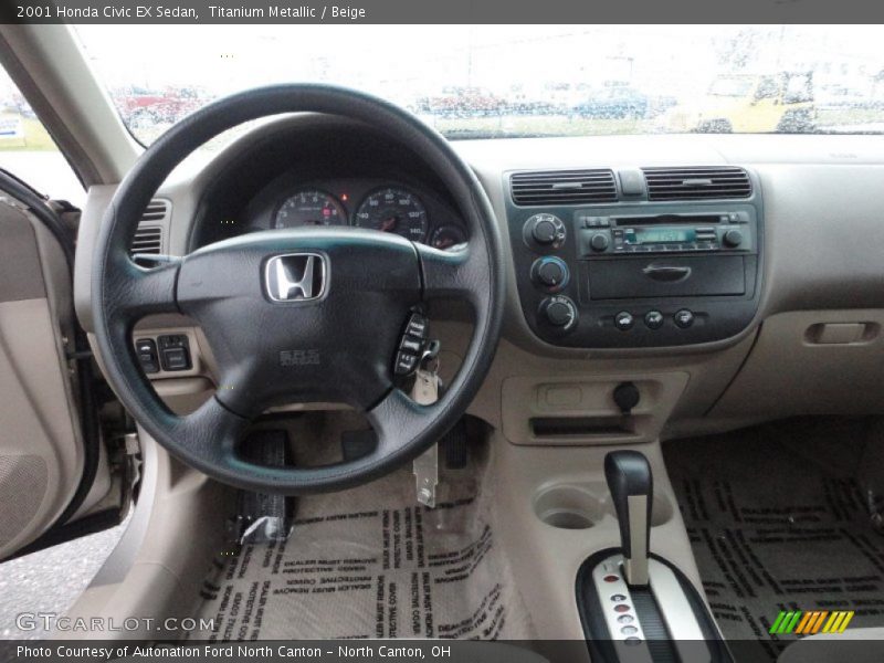 Titanium Metallic / Beige 2001 Honda Civic EX Sedan