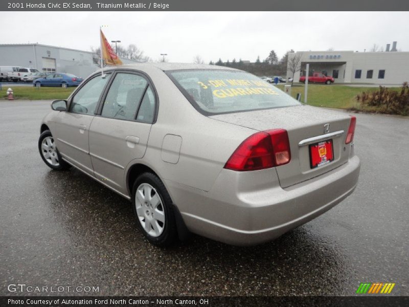 Titanium Metallic / Beige 2001 Honda Civic EX Sedan