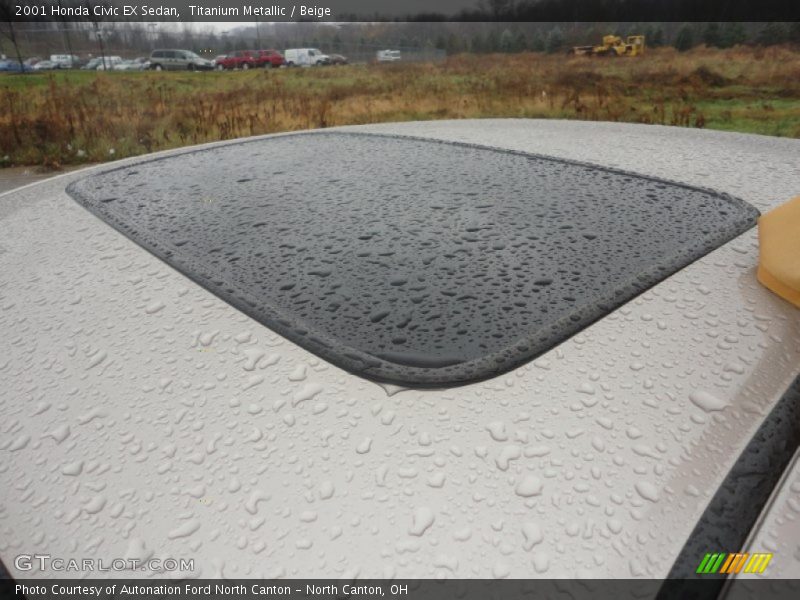 Titanium Metallic / Beige 2001 Honda Civic EX Sedan