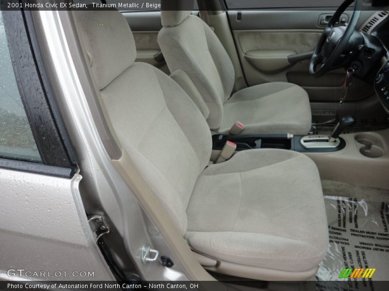 Titanium Metallic / Beige 2001 Honda Civic EX Sedan