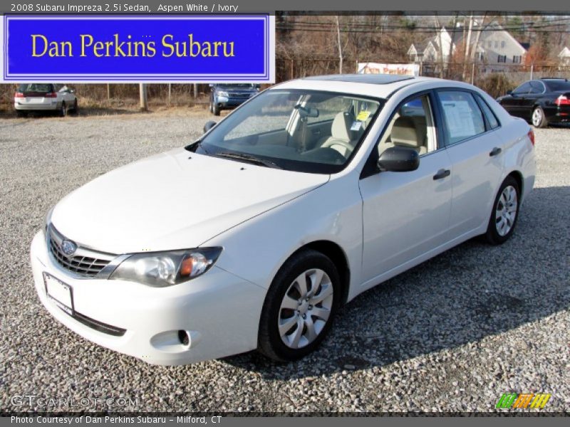 Aspen White / Ivory 2008 Subaru Impreza 2.5i Sedan