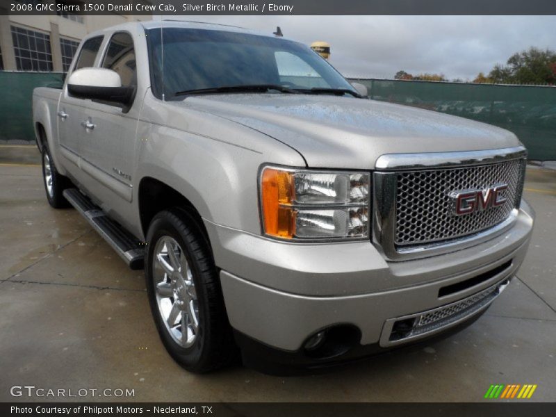 Silver Birch Metallic / Ebony 2008 GMC Sierra 1500 Denali Crew Cab