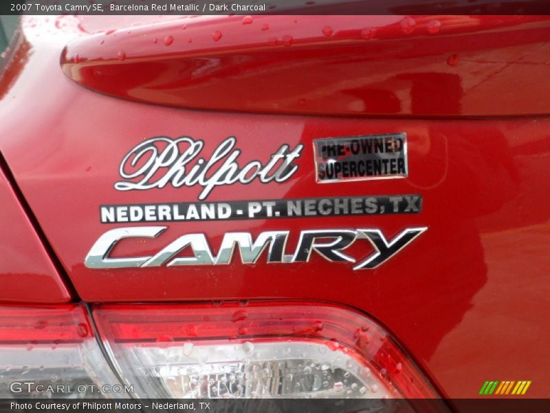 Barcelona Red Metallic / Dark Charcoal 2007 Toyota Camry SE