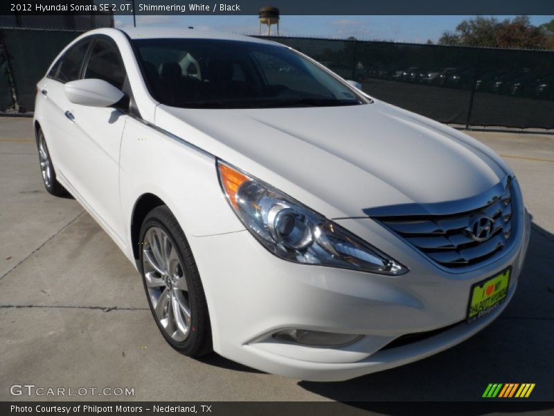 Shimmering White / Black 2012 Hyundai Sonata SE 2.0T