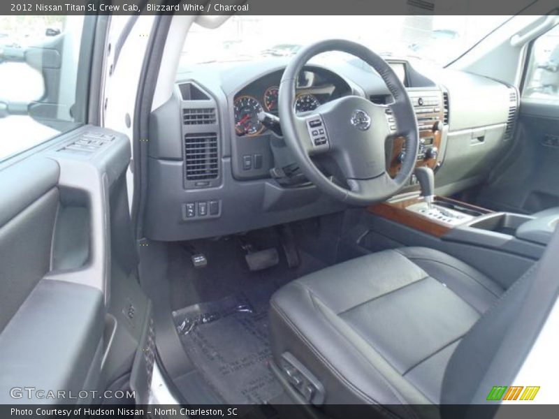 Blizzard White / Charcoal 2012 Nissan Titan SL Crew Cab