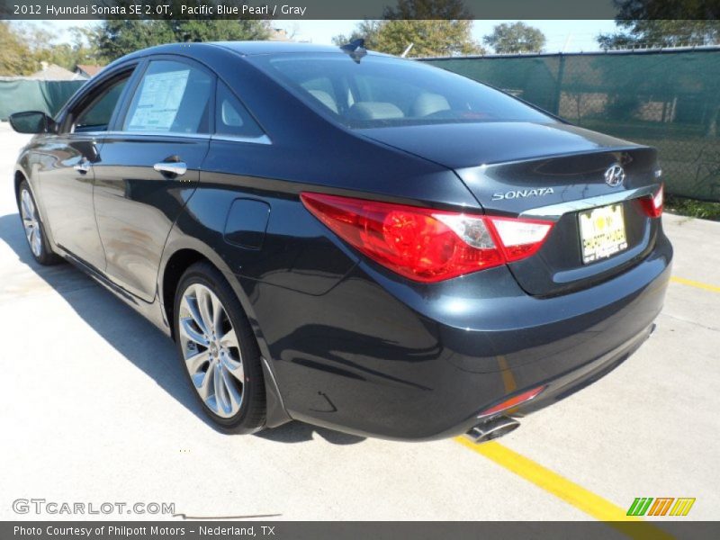 Pacific Blue Pearl / Gray 2012 Hyundai Sonata SE 2.0T