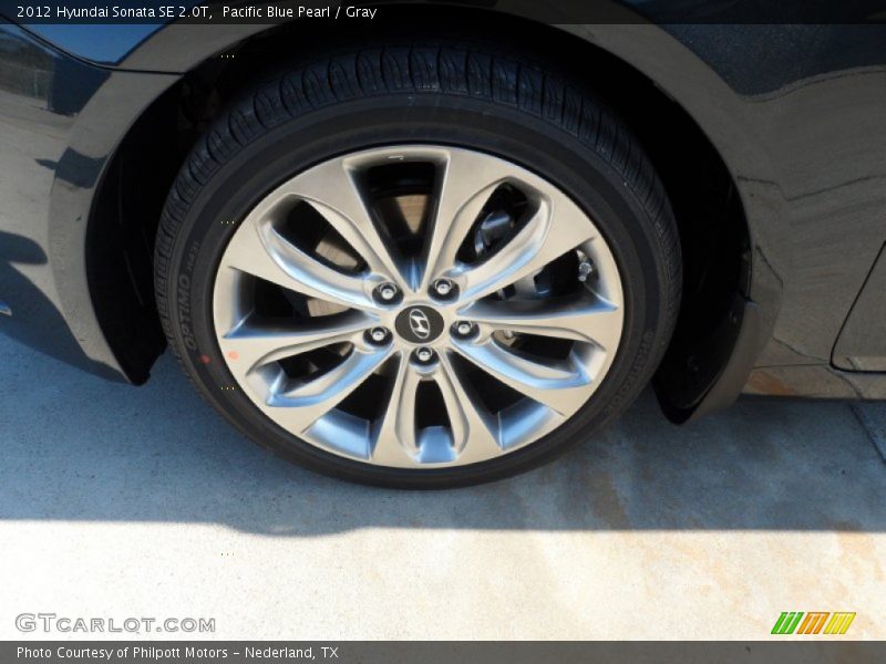 Pacific Blue Pearl / Gray 2012 Hyundai Sonata SE 2.0T