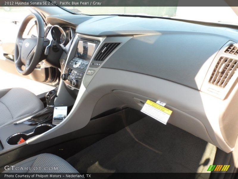 Pacific Blue Pearl / Gray 2012 Hyundai Sonata SE 2.0T
