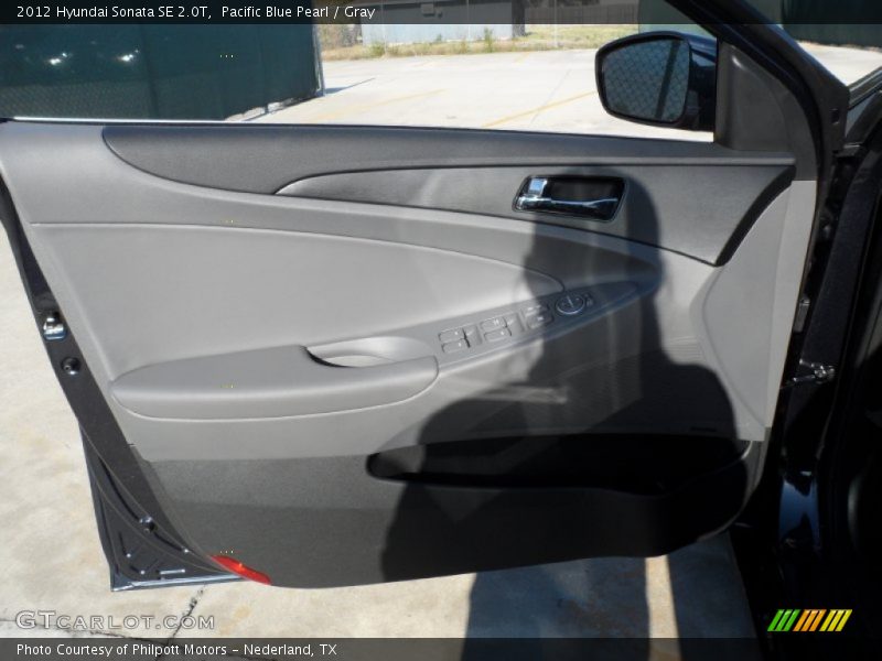 Pacific Blue Pearl / Gray 2012 Hyundai Sonata SE 2.0T