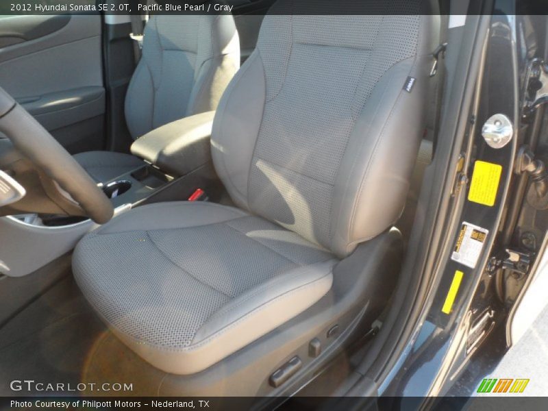 Pacific Blue Pearl / Gray 2012 Hyundai Sonata SE 2.0T