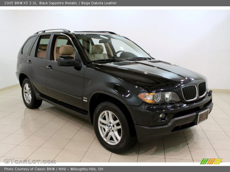 Black Sapphire Metallic / Beige Dakota Leather 2005 BMW X5 3.0i