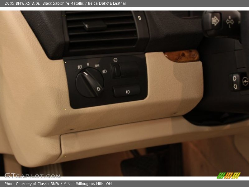 Black Sapphire Metallic / Beige Dakota Leather 2005 BMW X5 3.0i