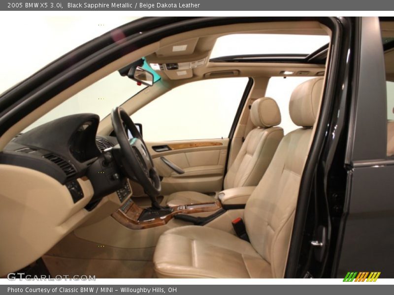 Black Sapphire Metallic / Beige Dakota Leather 2005 BMW X5 3.0i
