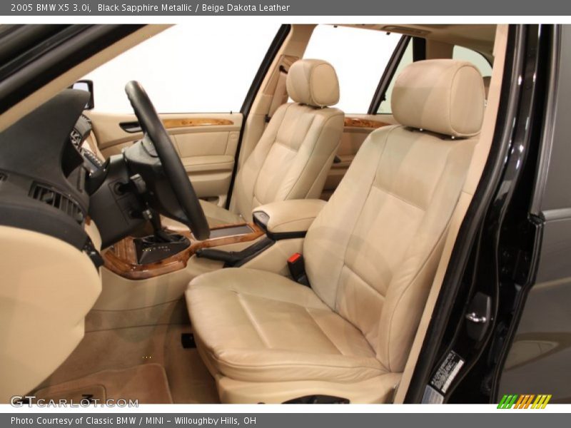 Black Sapphire Metallic / Beige Dakota Leather 2005 BMW X5 3.0i