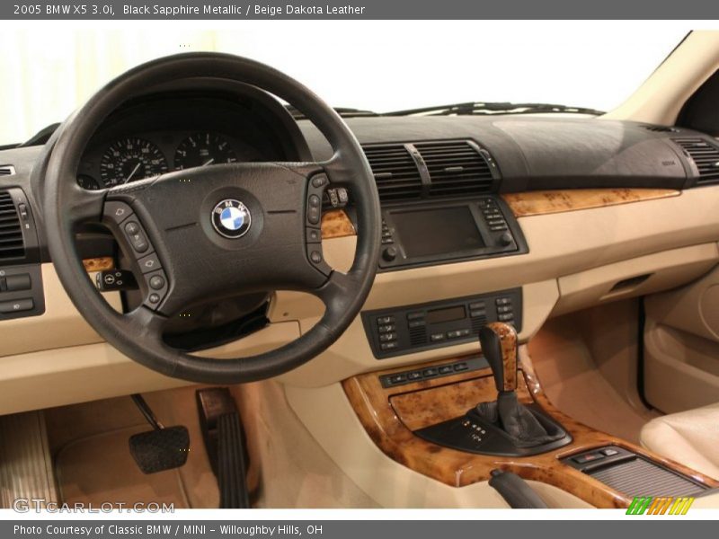 Black Sapphire Metallic / Beige Dakota Leather 2005 BMW X5 3.0i