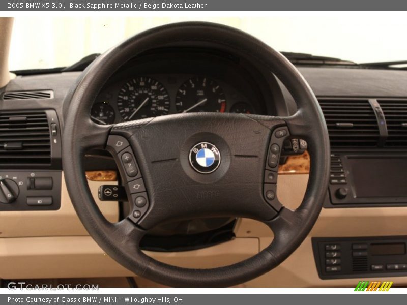 Black Sapphire Metallic / Beige Dakota Leather 2005 BMW X5 3.0i