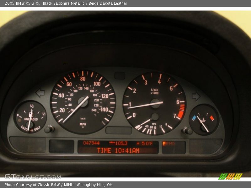 Black Sapphire Metallic / Beige Dakota Leather 2005 BMW X5 3.0i