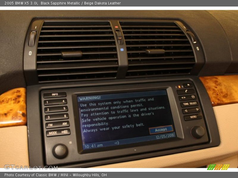 Black Sapphire Metallic / Beige Dakota Leather 2005 BMW X5 3.0i