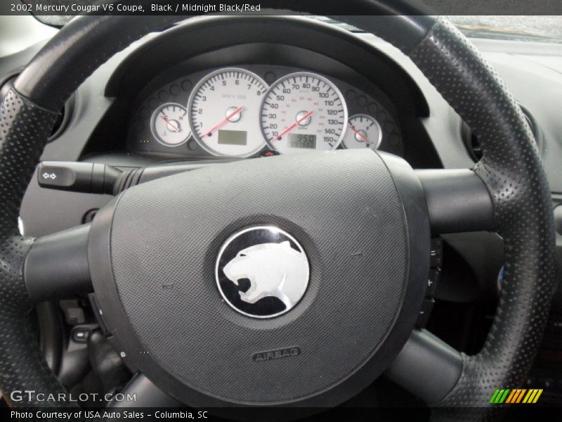 Black / Midnight Black/Red 2002 Mercury Cougar V6 Coupe