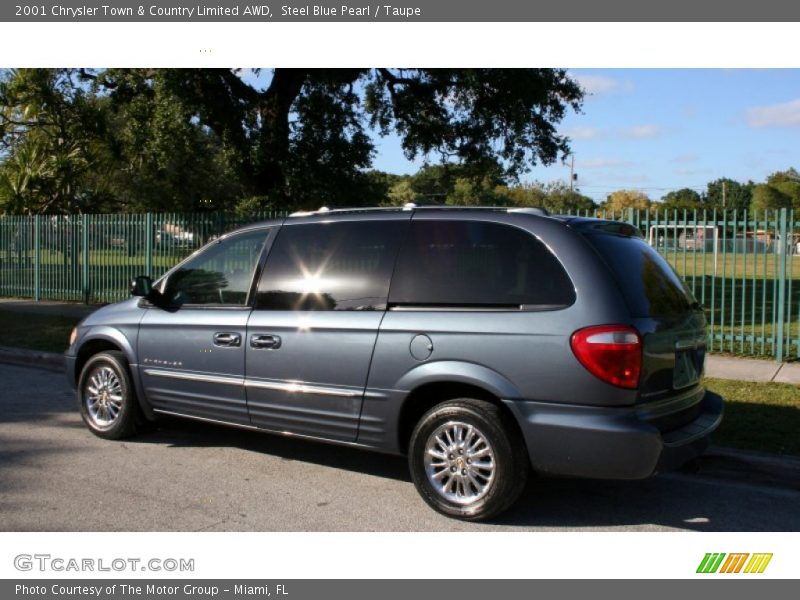 Steel Blue Pearl / Taupe 2001 Chrysler Town & Country Limited AWD