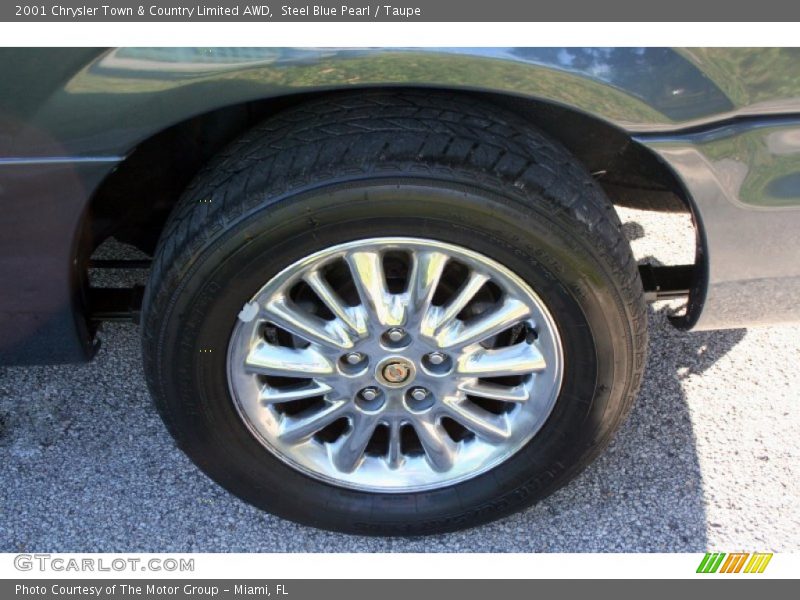 Steel Blue Pearl / Taupe 2001 Chrysler Town & Country Limited AWD