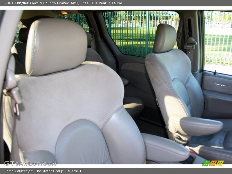 Steel Blue Pearl / Taupe 2001 Chrysler Town & Country Limited AWD