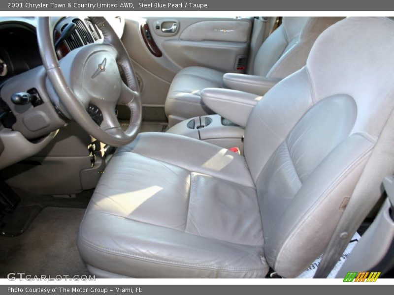 Steel Blue Pearl / Taupe 2001 Chrysler Town & Country Limited AWD