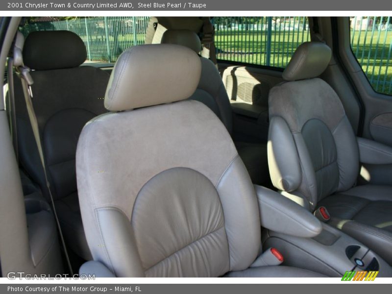 Steel Blue Pearl / Taupe 2001 Chrysler Town & Country Limited AWD