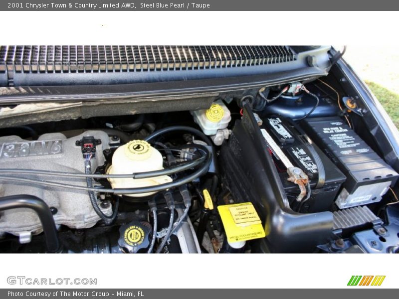 Steel Blue Pearl / Taupe 2001 Chrysler Town & Country Limited AWD