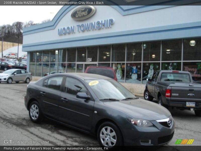 Metropolitan Gray Mica / Black 2008 Mazda MAZDA3 i Sport Sedan