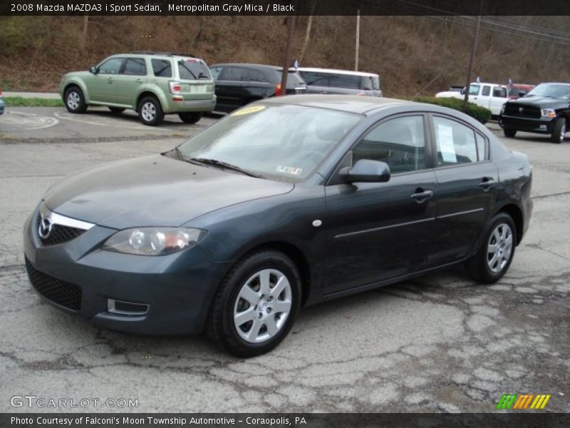 Metropolitan Gray Mica / Black 2008 Mazda MAZDA3 i Sport Sedan