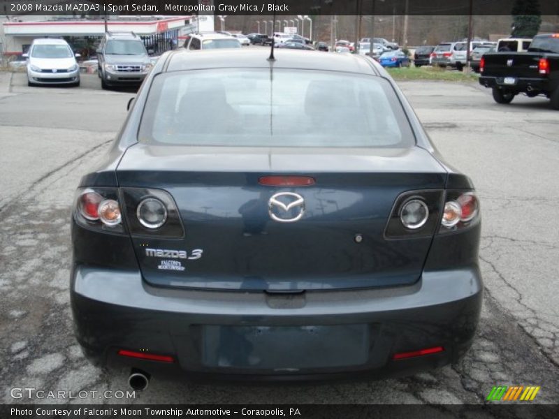 Metropolitan Gray Mica / Black 2008 Mazda MAZDA3 i Sport Sedan