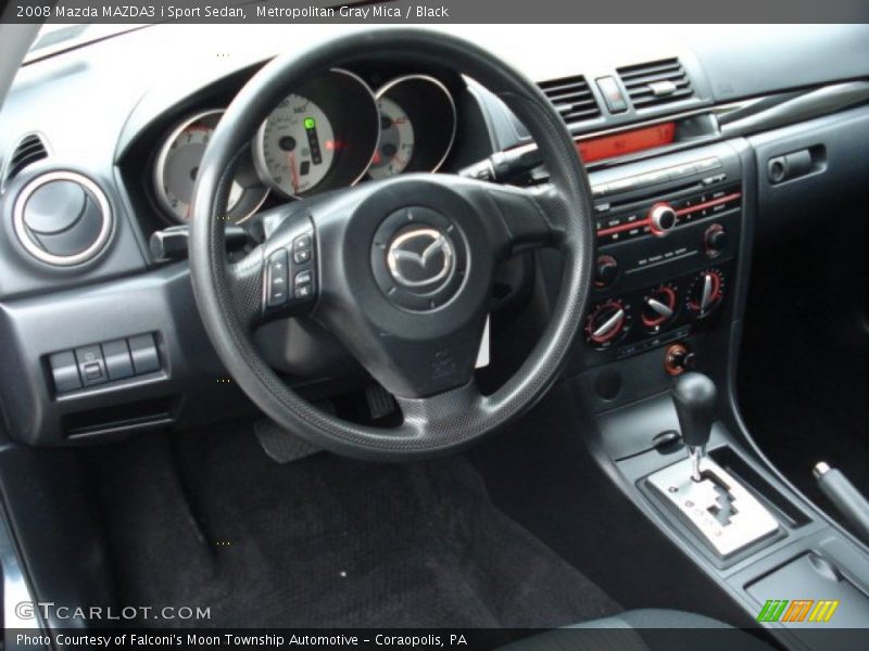 Metropolitan Gray Mica / Black 2008 Mazda MAZDA3 i Sport Sedan