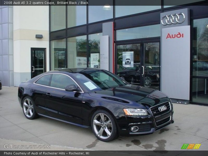 Brilliant Black / Black 2008 Audi A5 3.2 quattro Coupe