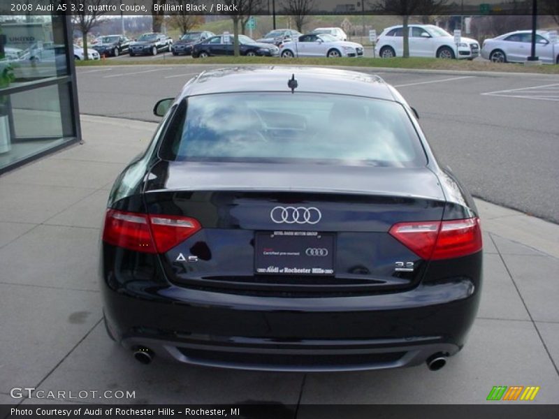 Brilliant Black / Black 2008 Audi A5 3.2 quattro Coupe