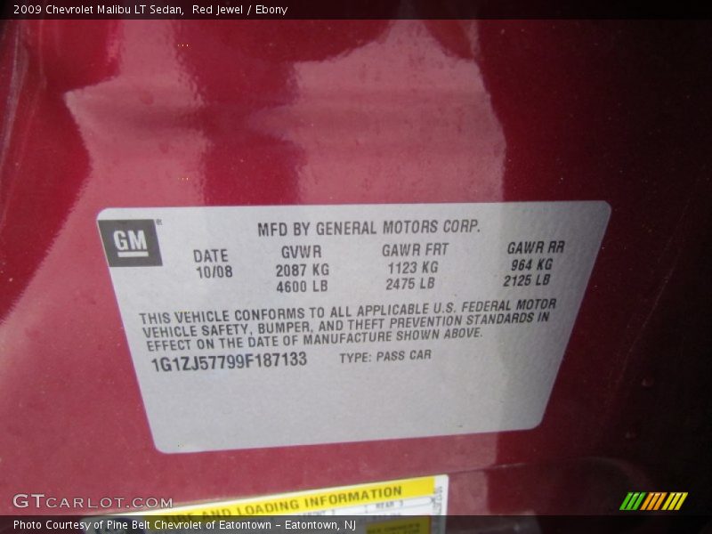 Red Jewel / Ebony 2009 Chevrolet Malibu LT Sedan