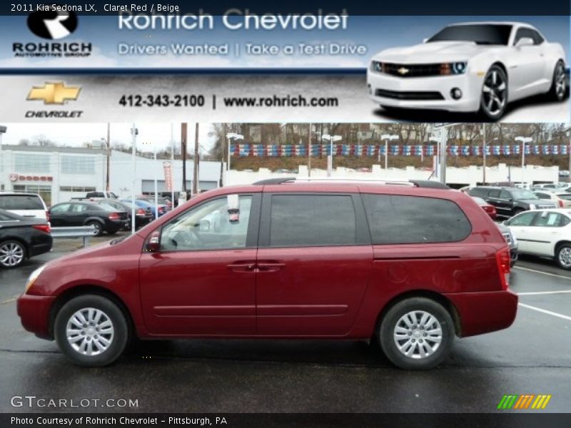 Claret Red / Beige 2011 Kia Sedona LX