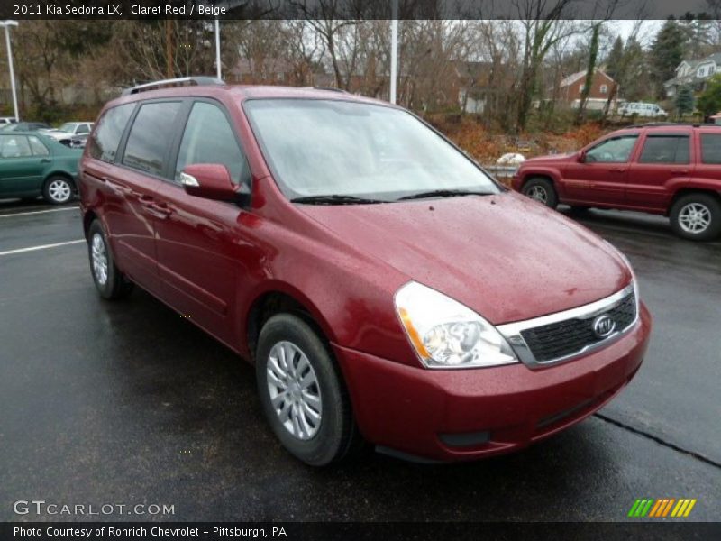 Claret Red / Beige 2011 Kia Sedona LX
