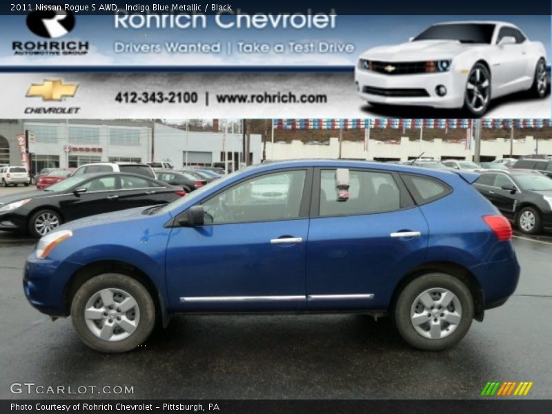 Indigo Blue Metallic / Black 2011 Nissan Rogue S AWD