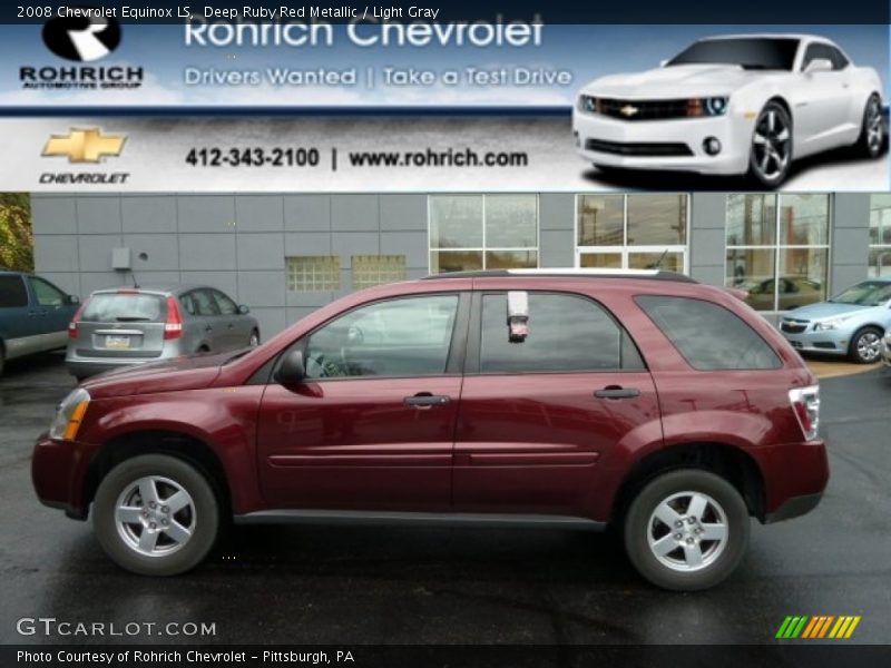 Deep Ruby Red Metallic / Light Gray 2008 Chevrolet Equinox LS