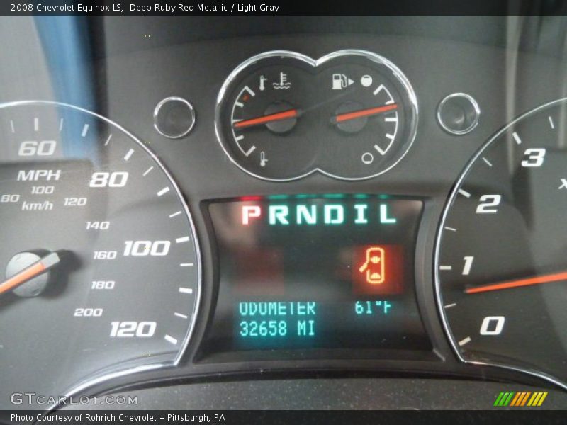 Deep Ruby Red Metallic / Light Gray 2008 Chevrolet Equinox LS