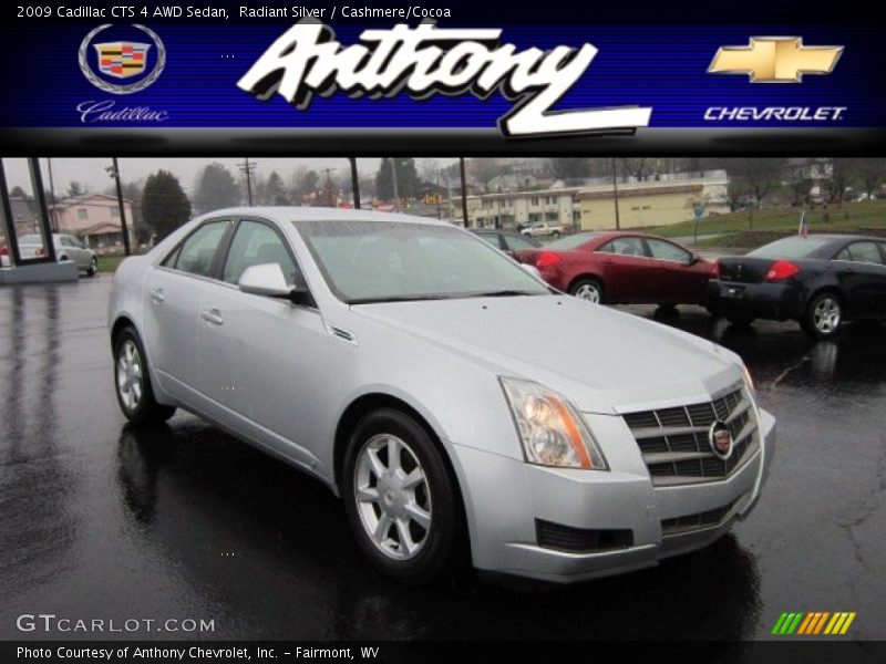 Radiant Silver / Cashmere/Cocoa 2009 Cadillac CTS 4 AWD Sedan