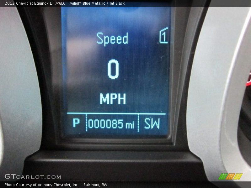 Twilight Blue Metallic / Jet Black 2012 Chevrolet Equinox LT AWD