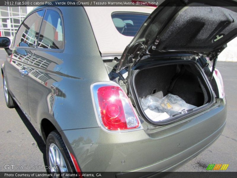 Verde Oliva (Green) / Tessuto Marrone/Avorio (Brown/Ivory) 2012 Fiat 500 c cabrio Pop