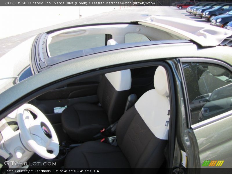 Verde Oliva (Green) / Tessuto Marrone/Avorio (Brown/Ivory) 2012 Fiat 500 c cabrio Pop