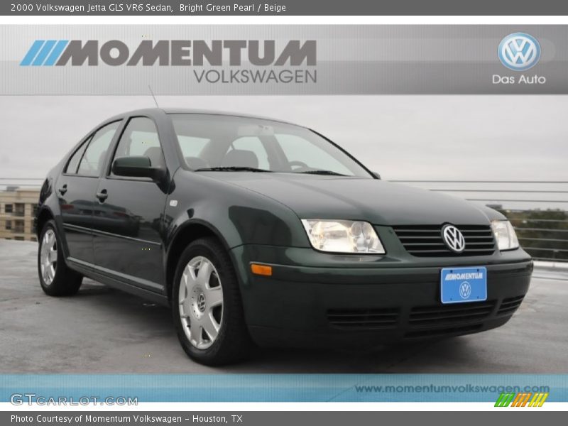 Bright Green Pearl / Beige 2000 Volkswagen Jetta GLS VR6 Sedan